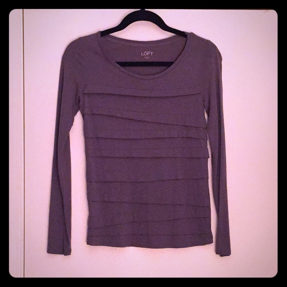 Ann Taylor Loft Gray long sleeve shirt textured